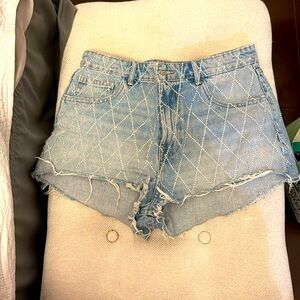 Zara, Preloved, short shorts, with diamond print rhinestones all over size 8.